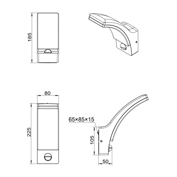 APLIQUE EXTERIOR 12,5W 4000K ANTRACITE IP44 C/SENSOR LIRIO