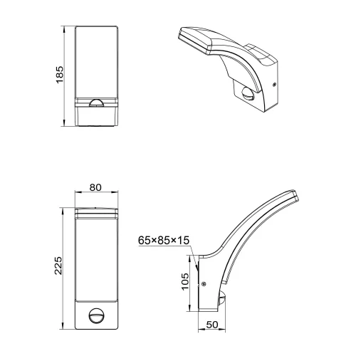 APLIQUE EXTERIOR 12,5W 4000K ANTRACITE IP44 C/SENSOR LIRIO