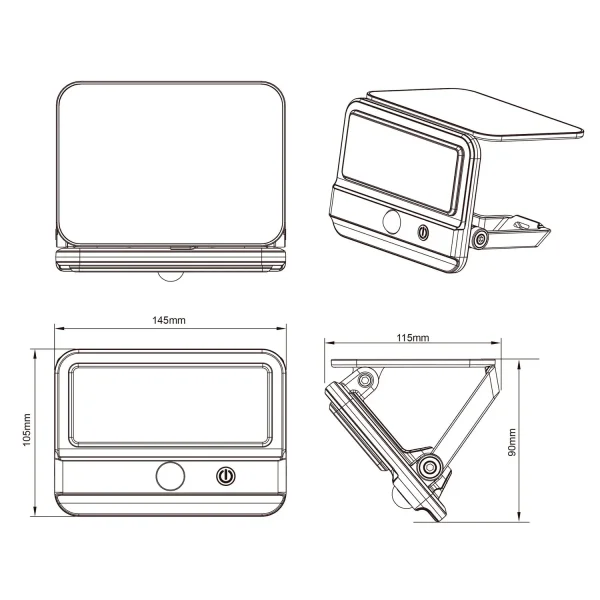 APLIQUE EXTERIOR SOLAR 4W 4000K COM SENSOR BASCULANTE IP44 VITEX