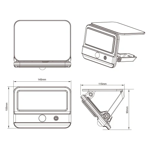 APLIQUE EXTERIOR SOLAR 4W 4000K COM SENSOR BASCULANTE IP44 VITEX