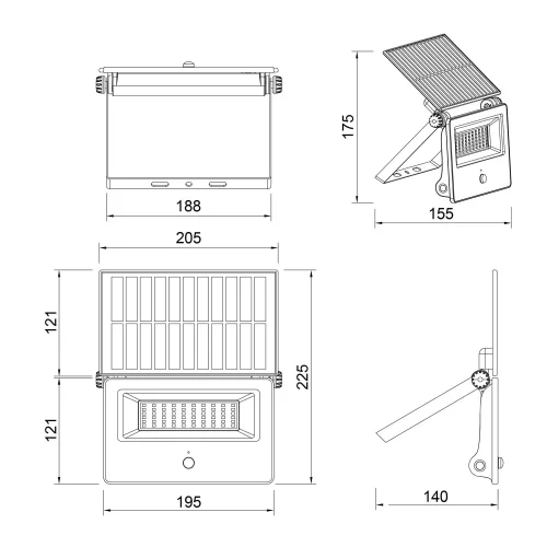 APLIQUE EXTERIOR SOLAR 18W 3000K-6000K SENSOR BASCULANTE IP54 MUSCARI