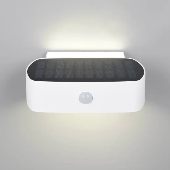 APLIQUE EXTERIOR SOLAR HÍBRIDO 6W 4000K SENSOR IP44 BRANCO BEGA 2
