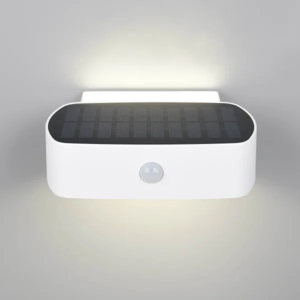 APLIQUE EXTERIOR SOLAR HÍBRIDO 6W 4000K SENSOR IP44 BRANCO BEGA