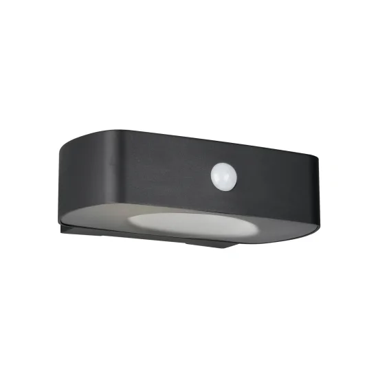 APLIQUE EXTERIOR SOLAR HÍBRIDO 6W 4000K SENSOR IP44 PRETO BEGA