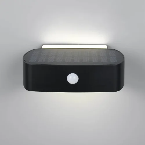 APLIQUE EXTERIOR SOLAR HÍBRIDO 6W 4000K SENSOR IP44 PRETO BEGA