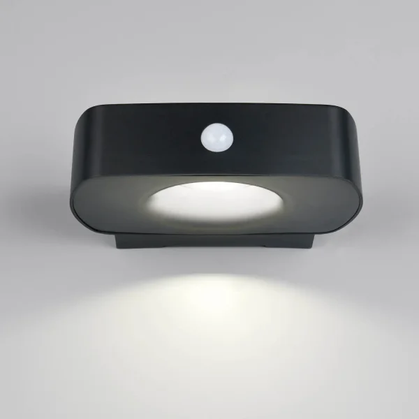 APLIQUE EXTERIOR SOLAR HÍBRIDO 6W 4000K SENSOR IP44 PRETO BEGA