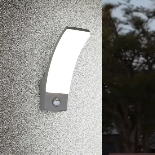 APLIQUE EXTERIOR 12,5W 4000K ANTRACITE IP44 C/SENSOR LIRIO