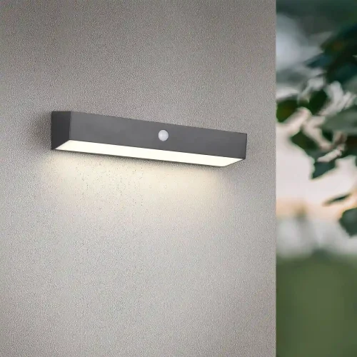 APPLIQUE ESTERNO SOLARE IBRIDO 6W 4000K SENSORE IP44 NERO SUNDEW