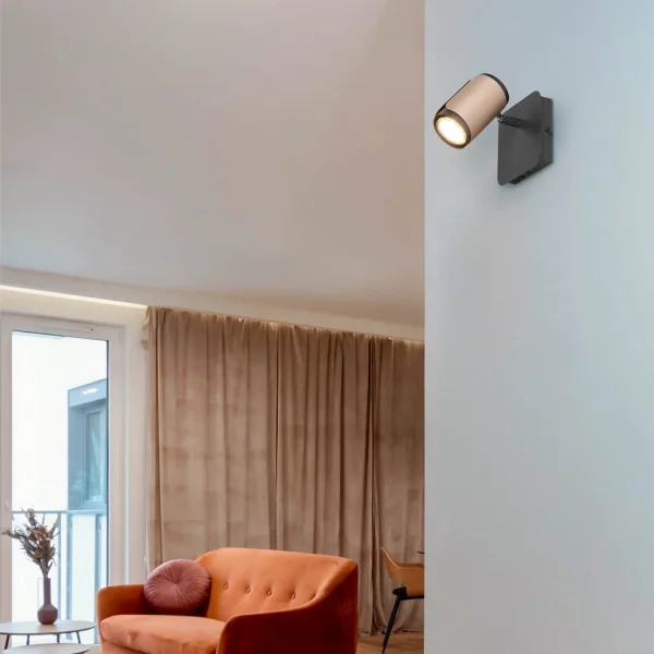 SPOT DE PAREDE/TETO GU10 METAL COFFEE GIADA