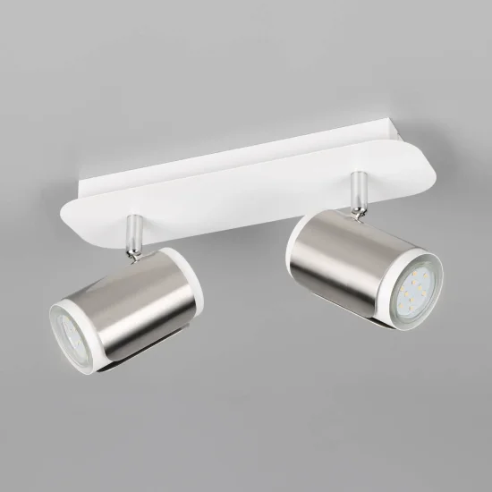 SPOT DE PAREDE/PLAFON DE TETO 2 LUZES GU10 METAL NÍQUEL FOSCO GIADA 2