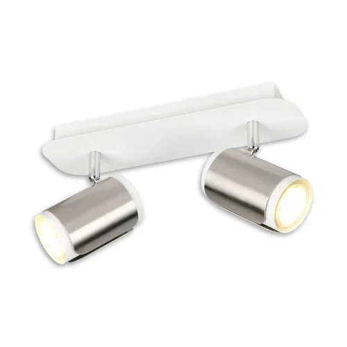 SPOT DE PAREDE/PLAFON DE TETO 2 LUZES GU10 METAL NÍQUEL FOSCO GIADA