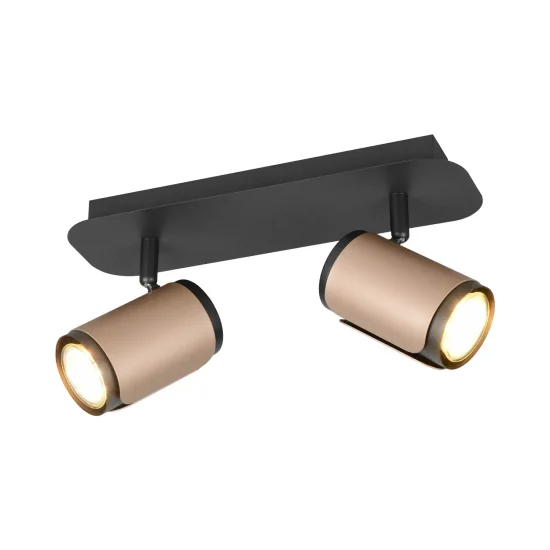 SPOT DE PAREDE/TETO 2 LUZES GU10 METAL COFFEE GIADA
