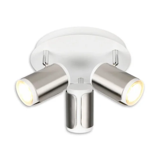 SPOT DE PAREDE/TETO 3 LUZES GU10 METAL NÍQUEL MATE GIADA