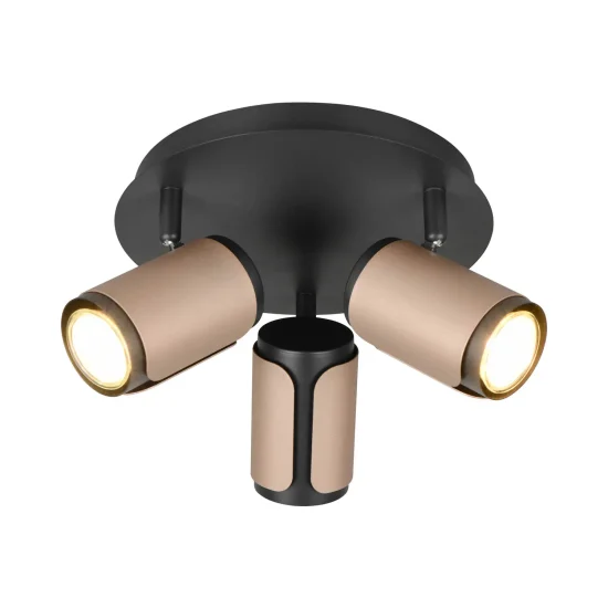 SPOT DE PAREDE/TETO 3 LUZES GU10 METAL COFFEE GIADA