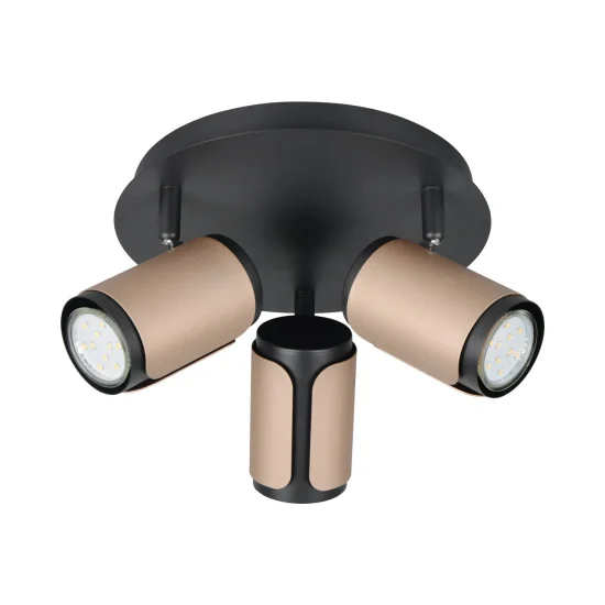 SPOT DE PAREDE/TETO 3 LUZES GU10 METAL COFFEE GIADA 2
