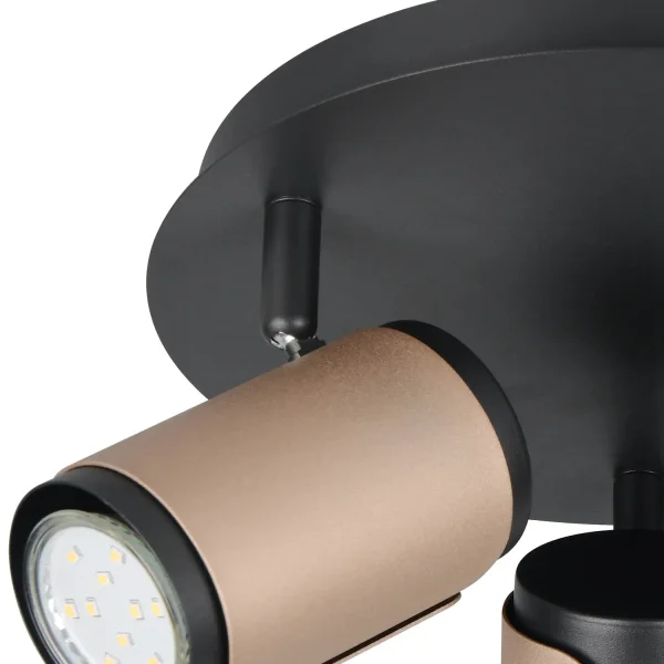 SPOT DE PAREDE/TETO 3 LUZES GU10 METAL COFFEE GIADA