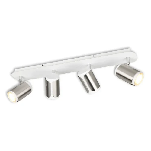 SPOT DE PAREDE/PLAFON DE TETO 4 LUZES GU10 METAL NÍQUEL MATE GIADA