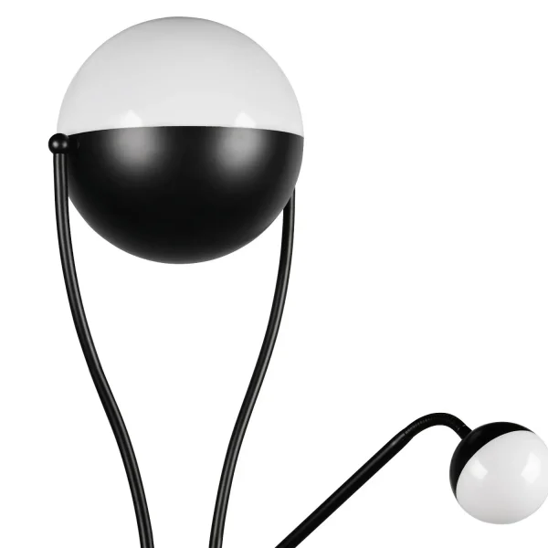 CANDEEIRO DE PÉ LED 18W+3,8W 3000K METAL PRETO CASCATA