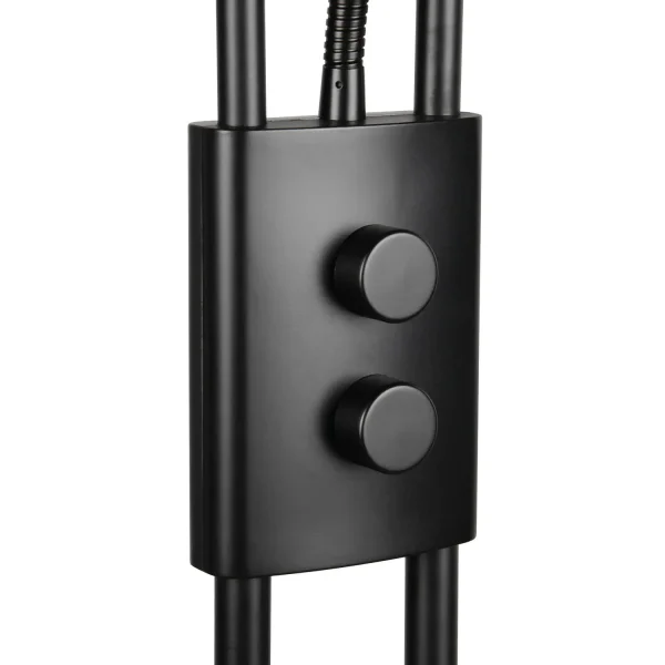 CANDEEIRO DE PÉ LED 18W+3,8W 3000K METAL PRETO CASCATA