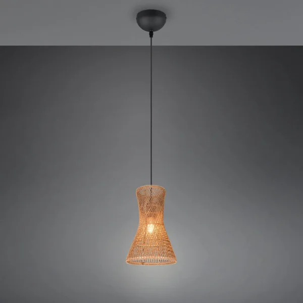 CANDEEIRO DE TETO PENDENTE E27 PAPIERGARN CASTANHO NAHELE