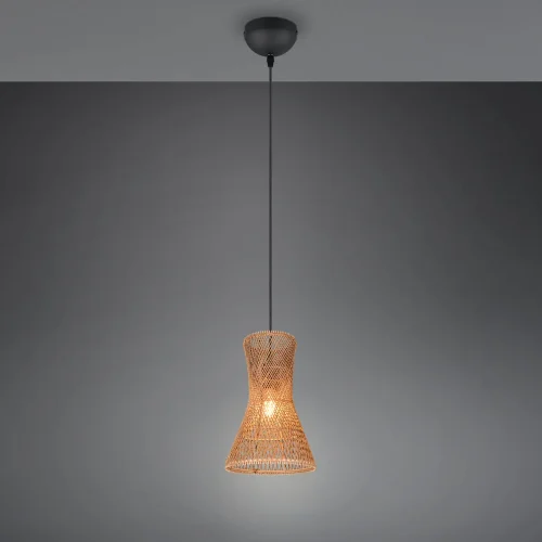 CANDEEIRO DE TETO PENDENTE E27 PAPIERGARN CASTANHO NAHELE