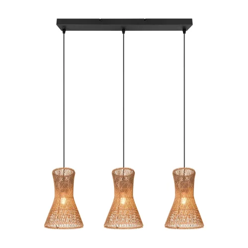 CANDEEIRO DE TETO 3 LUZES E27 PAPIERGARN CASTANHO NAHELE