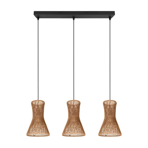 CANDEEIRO DE TETO 3 LUZES E27 PAPIERGARN CASTANHO NAHELE