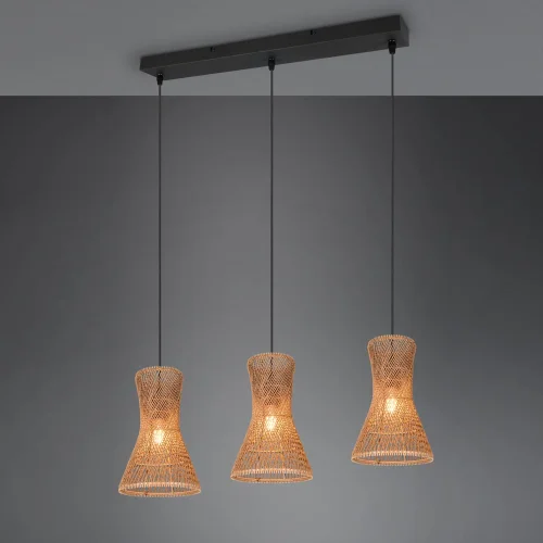 CANDEEIRO DE TETO 3 LUZES E27 PAPIERGARN CASTANHO NAHELE