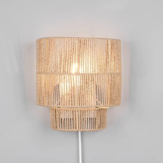 APLIQUE DE PAREDE E27 PAPIERGARN CASTANHO SELKIS