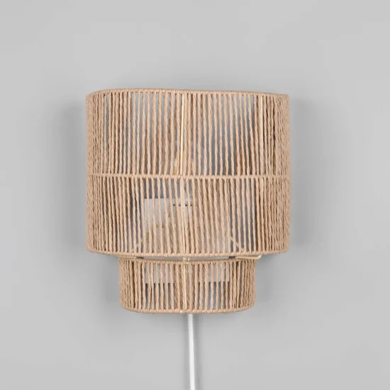 APLIQUE DE PAREDE E27 PAPIERGARN CASTANHO SELKIS 2