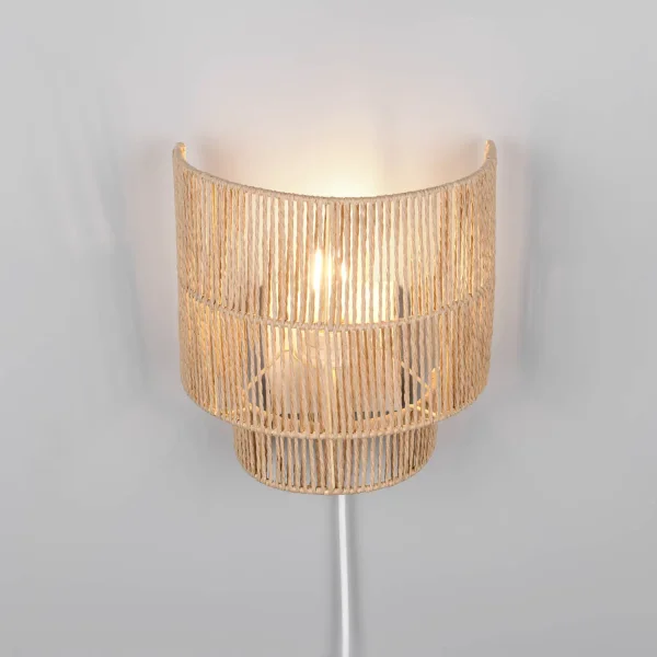 APLIQUE DE PAREDE E27 PAPIERGARN CASTANHO SELKIS