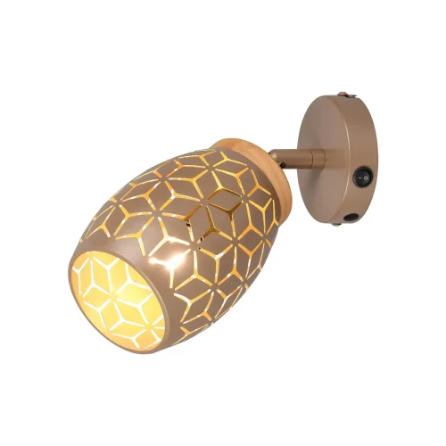 APLIQUE DE PAREDE 1 LUZ METAL COFFEE E14 BIRKITA