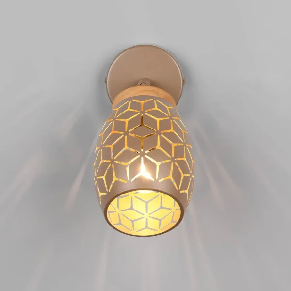 APLIQUE DE PAREDE 1 LUZ METAL COFFEE E14 BIRKITA