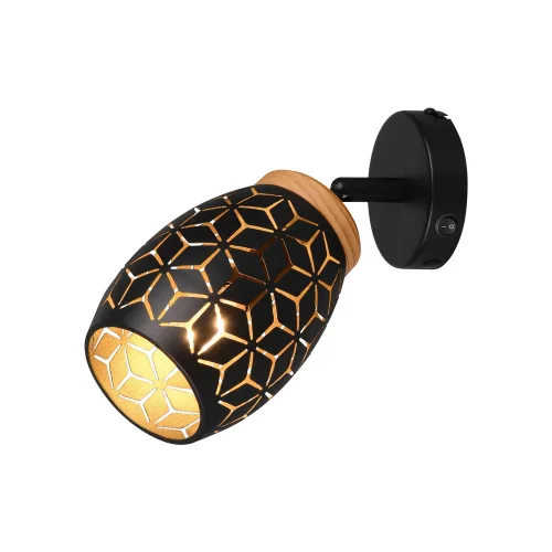 APLIQUE DE PAREDE 1 LUZ METAL PRETO E14 BIRKITA