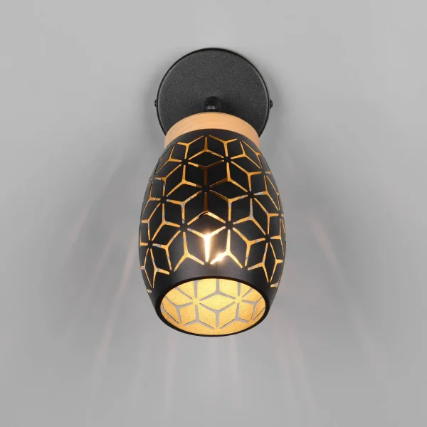 APLIQUE DE PAREDE 1 LUZ METAL PRETO E14 BIRKITA