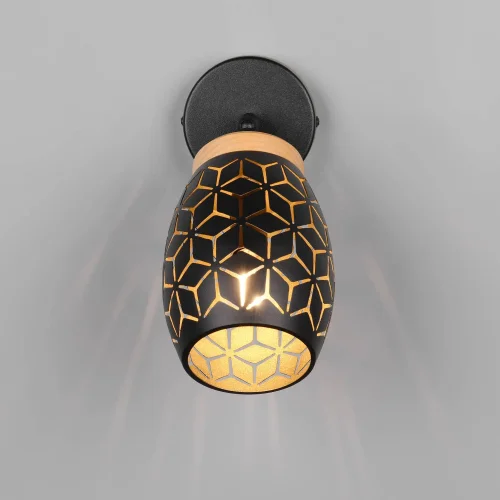 APLIQUE DE PAREDE 1 LUZ METAL PRETO E14 BIRKITA