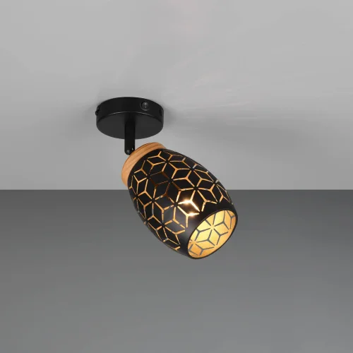 APLIQUE DE PAREDE 1 LUZ METAL PRETO E14 BIRKITA