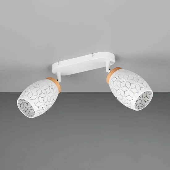 FOCO DE TETO/PAREDE 2 LUZES METAL BRANCO E14 BIRKITA 2