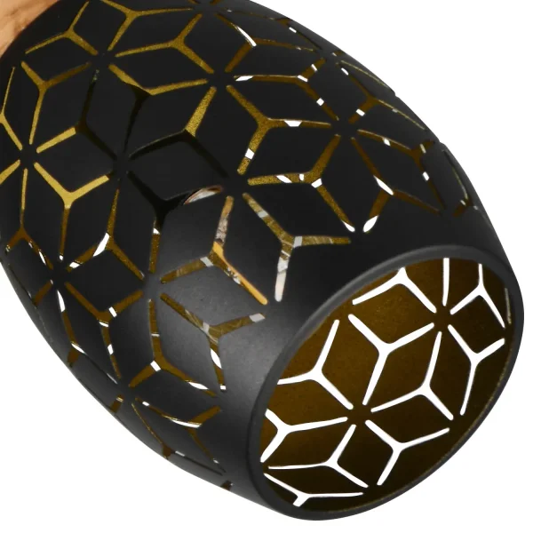 FOCO 2 LUZES TETO/PAREDE METAL PRETO E14 BIRKITA