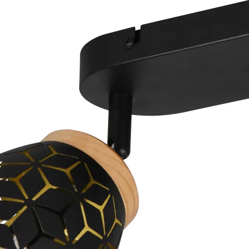 FOCO 2 LUZES TETO/PAREDE METAL PRETO E14 BIRKITA