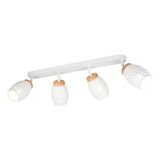 SPOT 4 LUZES DE TETO METAL BRANCO E14 BIRKITA
