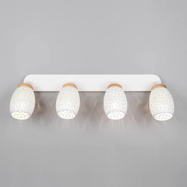 SPOT 4 LUZES DE TETO METAL BRANCO E14 BIRKITA