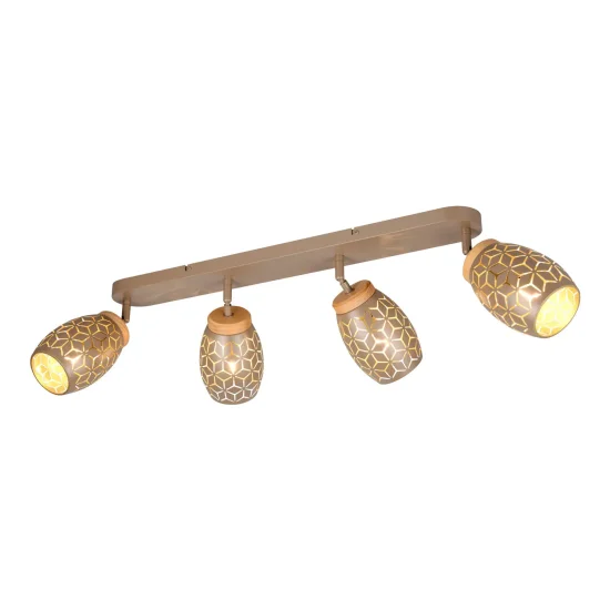 SPOT 4 LUZES DE TETO METAL COFFEE E14 BIRKITA