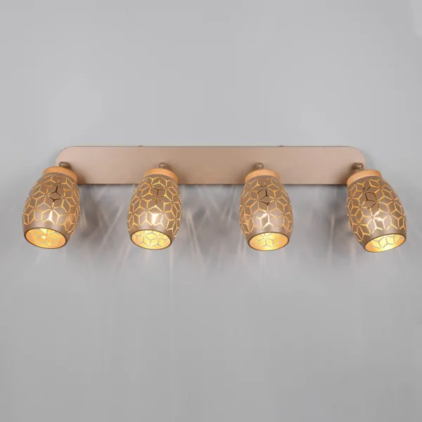 SPOT 4 LUZES DE TETO METAL COFFEE E14 BIRKITA