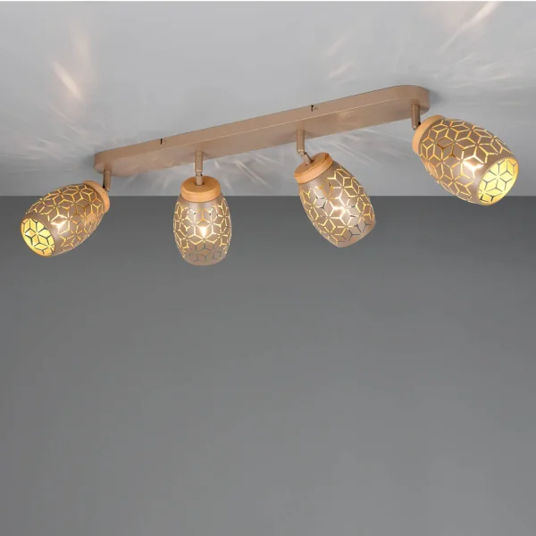 SPOT 4 LUZES DE TETO METAL COFFEE E14 BIRKITA