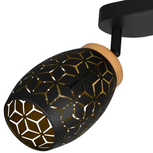 SPOT 4 LUZES DE TETO METAL NEGRO E14 BIRKITA