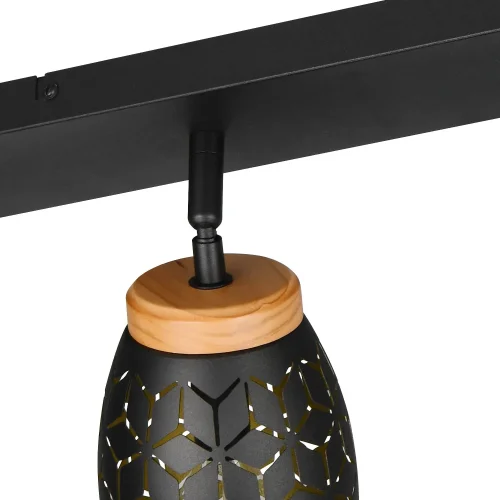 SPOT 4 LUZES DE TETO METAL NEGRO E14 BIRKITA