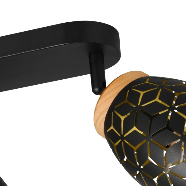 SPOT 4 LUZES DE TETO METAL NEGRO E14 BIRKITA