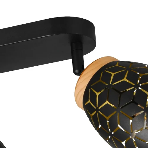 SPOT 4 LUZES DE TETO METAL NEGRO E14 BIRKITA