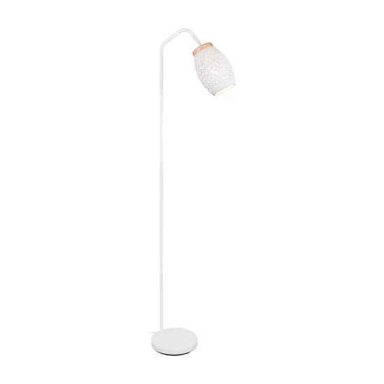 CANDEEIRO DE PÉ 1 LUZ METAL BRANCO E27 BIRKITA